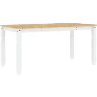 vidaXL Table de salle à manger Corona Blanc 160x80x75 cm Pin massif