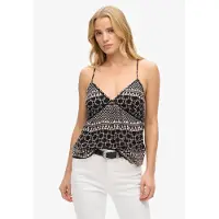 Superdry Printed Woven Sleeveless T-shirt Marron S Femme