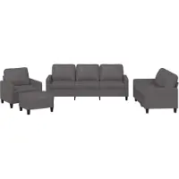 vidaXL Ensemble de canapés 4 pièces avec coussins Gris Similicuir