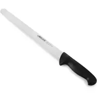 Arcos Couteau à saucisse couleur - Prof 293425 en acier inoxydable nitrum et mangue lame ergonomique en polypropylène noir et 30 cm de lame, vitrine