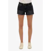 Superdry pour femme. W7110448A Short noir à taille moyenne (26), Casuel, Coton, Denim