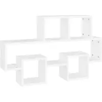 vidaXL Étagère murale forme d'auto Blanc 82x15x51 cm Bois d’ingénierie