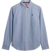 Superdry pour femme. W4010565A Chemise slim oxford bleu (M), Casuel, Coton, Manche longue