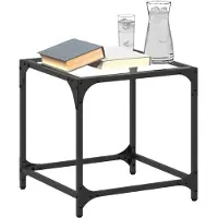 vidaXL Tables basses avec plateau en verre 2 pcs. Transparent 40x40x40 cm Acier