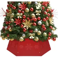 vidaXL Jupe de sapin de Noël Rouge Ø68x25 cm