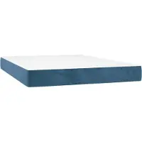 vidaXL Matelas de poche, bleu foncé, 140X210X20 cm, velours Lumarko !