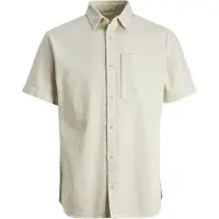 Jack & Jones Creek Wi 075 Short Sleeve Shirt Beige S Homme