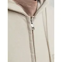Jack & Jones Faded Plus Size Full Zip Sweatshirt Beige 4XL Homme