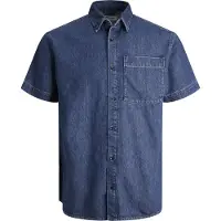 Jack & Jones Creek Wi 075 Short Sleeve Shirt Bleu XL Homme