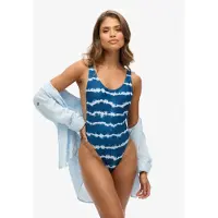 Superdry Code Tie Dye Swimsuit Bleu S Femme