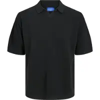 Jack & Jones Linen Knit Polo à manches courtes Noir S Homme Noir S