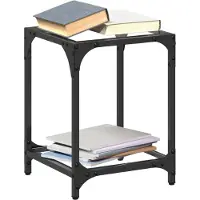 vidaXL Tables basses avec plateau en verre 2 pcs. Transparent 30x30x40 cm Acier