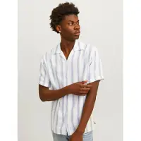 Jack & Jones Noto Stripe Resort Short Sleeve Shirt Blanc XS Homme
