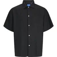 Jack & Jones Faro Linen Oversized Short Sleeve Shirt Noir L Homme