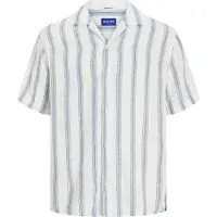 Jack & Jones Noto Stripe Resort Short Sleeve Shirt Blanc XS Homme