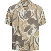 Jack & Jones Chemise 'JPRBLAPalma Resort' sable / marron / blanc