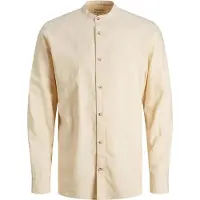 Jack & Jones Summer Band Linen Long Sleeve Shirt Beige XS Homme