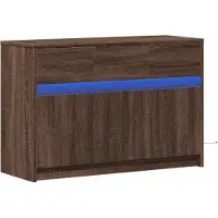 vidaXL Armoire TV avec éclairage LED brun imitation chêne 91x34x61 cm
