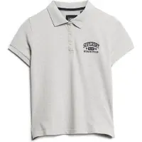 Superdry pour femme. W6011869A Polo slim 90s gris (L), Casuel, Coton, Manche courte