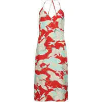 Superdry Vintage Midi Halter Slip Sleeveless Dress Rouge S Femme