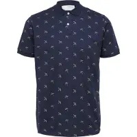 Selected Paris Short Sleeve Polo Bleu S Homme