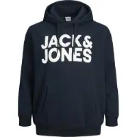 Jack & Jones Crop Logo Plus Size Hoodie Bleu 5XL Homme