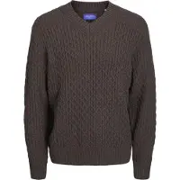Jack & Jones Cosy Cable V Neck Sweater Vert L Homme