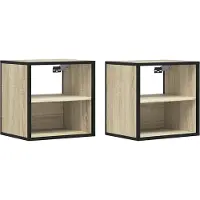 vidaXL Tables de chevet murales 2 pcs chêne sonoma 40x31x39,5 cm