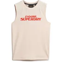 Superdry pour femme. W6011834A Sport Luxe Graphic T-shirt rose (S), Casuel, Coton, Sans manches / bretelles