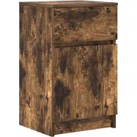 vidaXL Table de chevet Chêne fumé 39x35x65 cm Bois d'ingénierie
