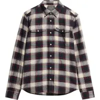 Superdry Merchant Linen Check Long Sleeve Shirt Bleu,Gris XL Homme