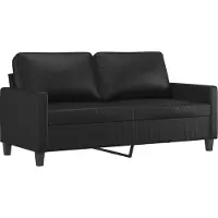 vidaXL Canapé à 2 places Noir 140 cm Similicuir