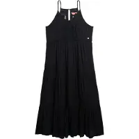 Superdry pour femme. W8011908A Robe Ibiza noire (L), Casuel, Viscose, Sans manches / bretelles