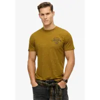Superdry pour homme. M1012128A Copper Label mustard relaxed fit t-shirt (S), Casuel, Coton, Manche courte, Moutarde
