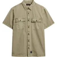 Superdry pour homme. M4010946A Chemise Military beige (L), Casuel, Coton, Manche courte