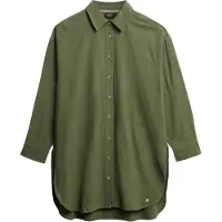 Superdry Ibiza Longline Beach Long Sleeve Shirt Vert S Femme
