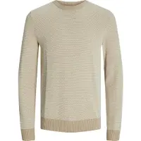 Jack & Jones Pull-over 'JJEGlobe' beige / beige clair / blanc