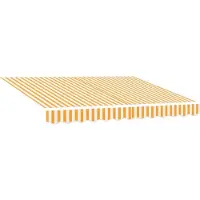 vidaXL Tissu de remplacement pour store, jaune et blanc, 235 x 195 cm, polyester