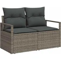 vidaXL Canapé de jardin avec coussins 120 x 62 x 69 cm Poly-Rattan