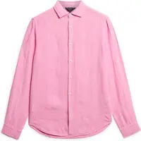 Superdry Studios Casual Linen Long Sleeve Shirt Rose S Homme