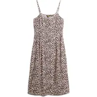 Superdry Print Button Cami Sleeveless Midi Dress Rose 2XS Femme