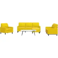 vidaXL Ensemble de canapés 4 pièces avec coussins Velours jaune