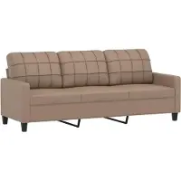 vidaXL Ensemble de canapés 3 pièces avec coussins Cappuccino-Brun Similicuir
