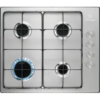Electrolux Table de cuisson à gaz encastrable 55 cm 4 feux KGS6404SX en acier inoxydable