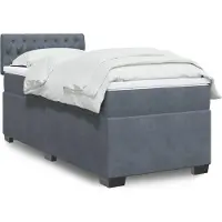 vidaXL Lit boxspring avec matelas gris foncé 90x190 cm velours