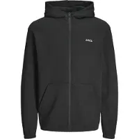 Jack & Jones Basic Zip Plus Size Full Zip Sweatshirt Noir 4XL Homme