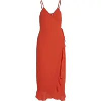 Vila Grapilla Singlet Sleeveless Midi Dress Orange 38 Femme