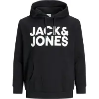 Jack & Jones Crop Logo Plus Size Hoodie Noir 4XL Homme