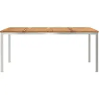 vidaXL Table à manger 180 x 90 x 75 cm en bois d'acacia massif et acier inoxydable