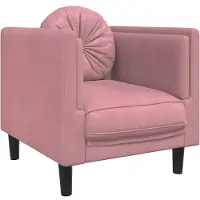 vidaXL Fauteuil avec coussin rose velours